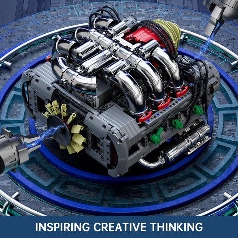 Engine Building Blocks Model Series Technical STEM Toys Moc Tank V8 Engine Supercar W16 Bricks Assembly Toy Set Kids Adults Gift