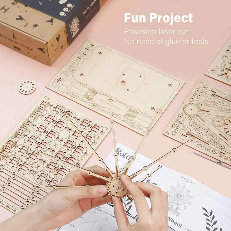 Robotime Rolife Rotatable Ferris Wheel – 232pcs DIY 3D Wooden Model Kit