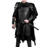 Medieval Steampunk Victoria Knight Pirate Costume – Leather Vest Armor with Body, Shoulder Pauldrons for Men’s LARP and Cosplay