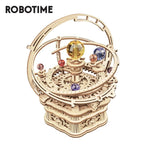 Robotime ROKR 84-Piece DIY 3D Starry Night Wooden Model – Rotatable Music Box Building Kit for Children and Adults