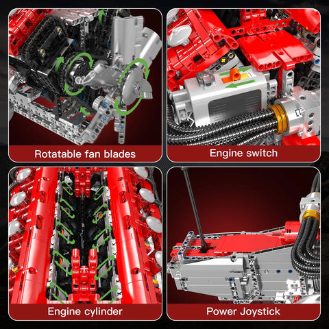 Engine Building Blocks Model Series Technical STEM Toys Moc Tank V8 Engine Supercar W16 Bricks Assembly Toy Set Kids Adults Gift