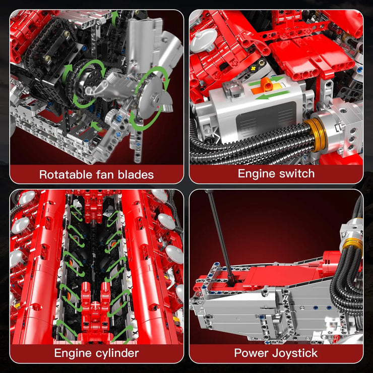 Engine Building Blocks Model Series Technical STEM Toys Moc Tank V8 Engine Supercar W16 Bricks Assembly Toy Set Kids Adults Gift