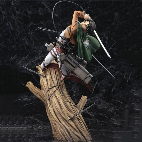 28cm Attack on Titans Levi Ackerman Action Anime Figura Kawai Eren Jaege Mikasa Ackerman The Armored Titan Figure
