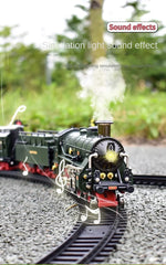 Classic Electric Train Set – Retro Steam Locomotive with Alloy Engine and Tracks for Kids