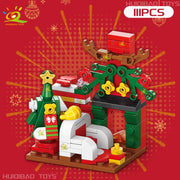 Christmas 8IN1 Santa Claus Tree Model Building Block DIY Elk Snowman Bricks Ornament Toys for Children Adult Gift