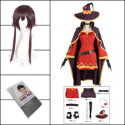 Megumin Cosplay Costume – Anime Sorceress Dress with Wig for Women, Perfect for Halloween and Cosplay Events