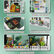 1456/1950/2225 pcs European Market Street Café Villa Store House MINI Bricks Building Blocks City Street View Scene Model