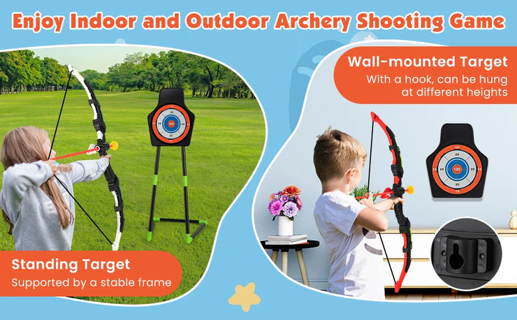 DORTALA Kids Bow and Arrow Set with 20 Suction Cup Arrows