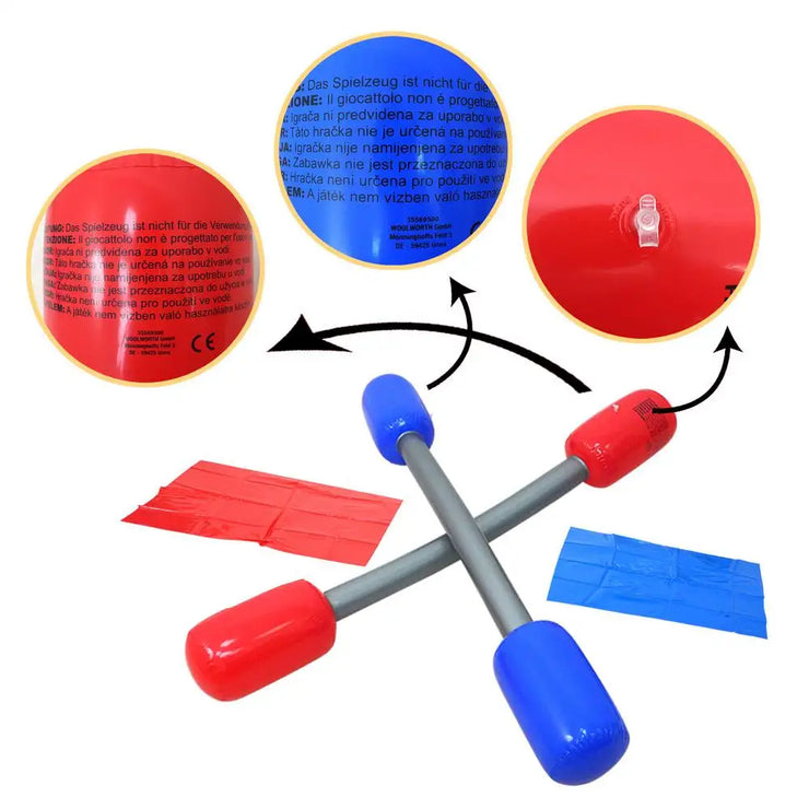 Inflatable Jousting Yard Sticks Mats Kit Inflatable Gladiator Game