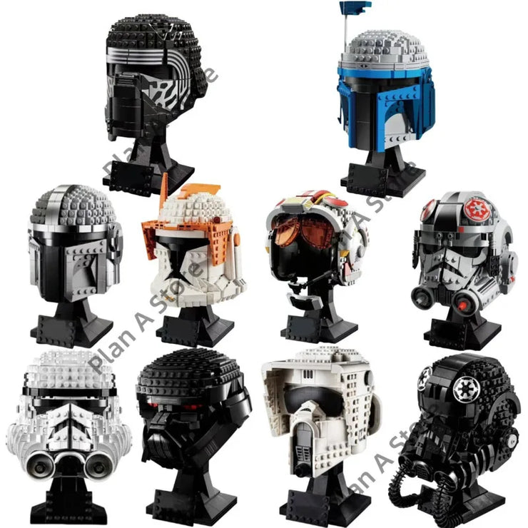 Star Wars Model Figure Stormtrooper Vader Tie Fighter Pilot Helmet Series  Building Blocks Brick Set