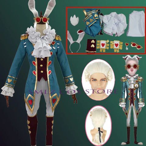Identity Ⅴ Freddy Riley Cosplay Man Lawyer White Rabbit Mr.Cosplay Costume Uniform Man Woman Lovely Adult Halloween Outfit Suit