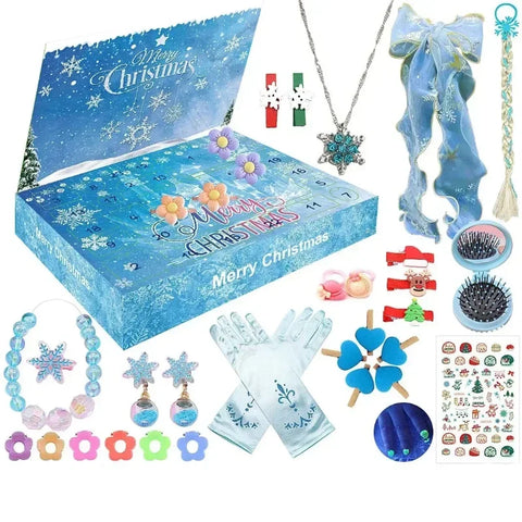 Christmas Advent Calendar Box Princess Dress Up Headwear Jewelry Set cute unicorn toys 24Days Countdown Calendar Xmas Gifts