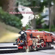 Classic Electric Train Set – Retro Steam Locomotive with Alloy Engine and Tracks for Kids