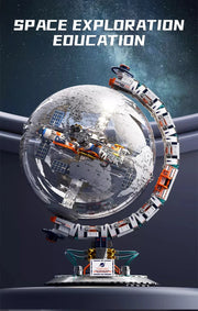 Creative Technology Space Station Transparent Globe Building Set – High-Tech Construction Bricks