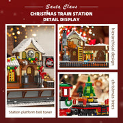 1362pcs Christmas Train Station Architectural Scenery Building Blocks Bricks Model Assembly DIY Toys for Kid Christmas Gift