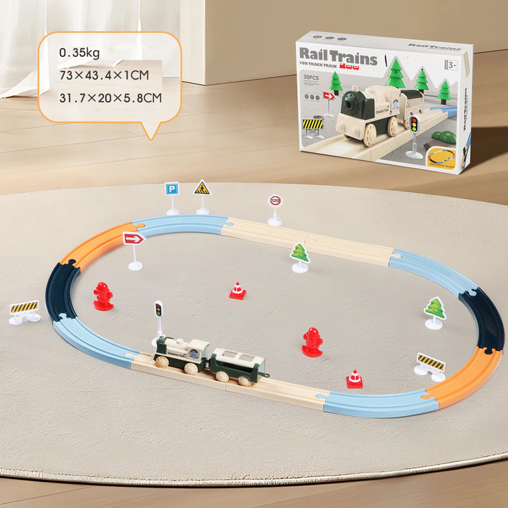 DIY Rail Train Puzzle Set – Assembled Building Block Track Toy for Kids