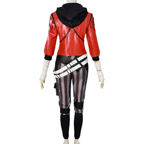 Arcane Vi Cosplay Costume Wig Hair for Anime Jinx Sister Cosplay Outfits Vi Cosplay Shoes Boots Leather Jacket