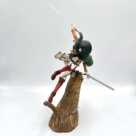 28cm Attack on Titans Levi Ackerman Action Anime Figura Kawai Eren Jaege Mikasa Ackerman The Armored Titan Figure