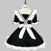 Black and White Lolita Maid Costume – Cute French Apron Dress Uniform for Cafe, Parties, and Cosplay