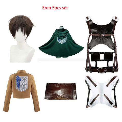 Cosplay Anime Levi Ackerman Mikasa Ackerman Cosplay Costume Eren Jaeger Outfits Hange Zoe Cosplay CostumeFull Set