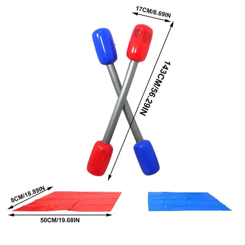 Inflatable Jousting Yard Sticks Mats Kit Inflatable Gladiator Game