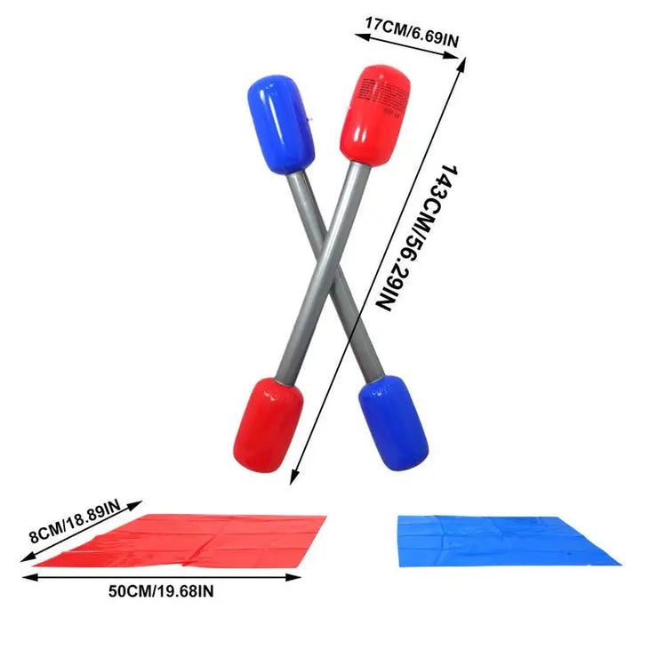Inflatable Jousting Yard Sticks Mats Kit Inflatable Gladiator Game