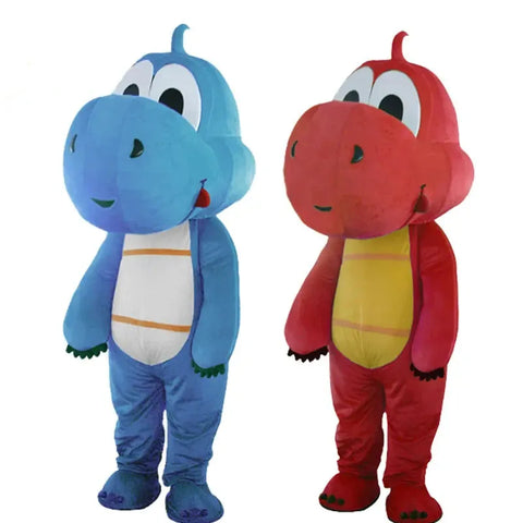 Green, Blue & Red Dinosaur Mascot Costume – Walking Character Outfit with Headgear for Adult Performances & Events
