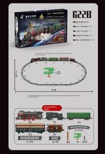 Retro Steam Train Track Set – Electric Locomotive with Smoke, Lights, Sound, Cargo Cars & Tracks for Kids