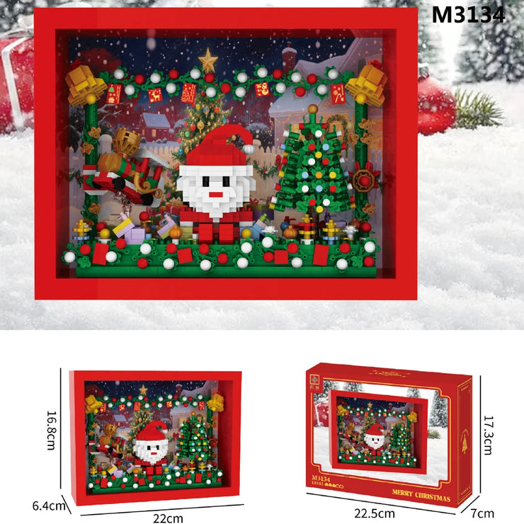 1150pcs Christmas Santa Clause 3D Photo Frame Building Brick