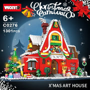 1084pcs New City Creativity Winter Village Christmas House Christmas ART House Model Building Blocks Bricks Kids Toys Christmas Gifts