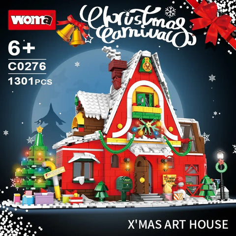 1084pcs New City Creativity Winter Village Christmas House Christmas ART House Model Building Blocks Bricks Kids Toys Christmas Gifts