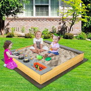 DORTALA Backyard Kids Sandbox Outdoor Wooden Sandpit