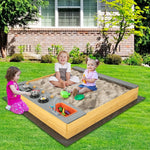 DORTALA Backyard Kids Sandbox Outdoor Wooden Sandpit