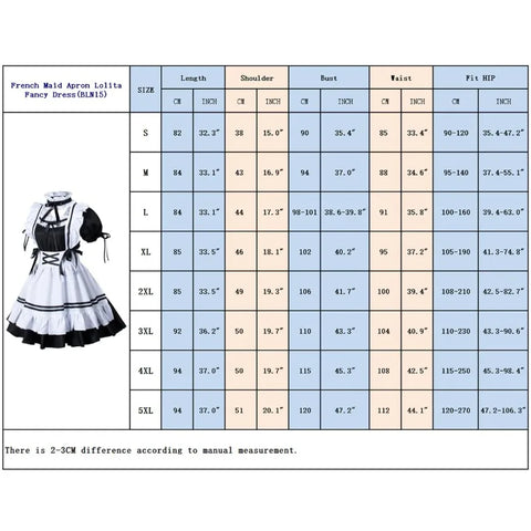 Black and White Lolita Maid Costume – Cute French Apron Dress Uniform for Cafe, Parties, and Cosplay