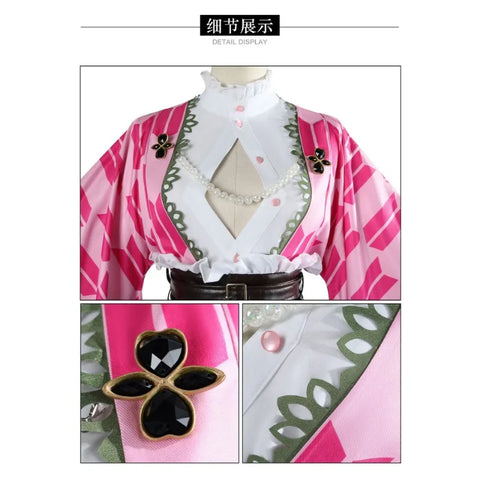 Kanroji Mitsuri Cosplay Costume – Pink Anniversary Dress for Anime Fans, Halloween, Carnival, and Party Events