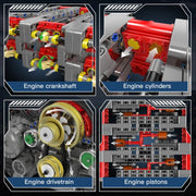 Engine Building Blocks Model Series Technical STEM Toys Moc Tank V8 Engine Supercar W16 Bricks Assembly Toy Set Kids Adults Gift