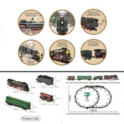Retro Electric Steam Train Set – Classic Model with Tracks, Smoke, Sound & Light for Kids