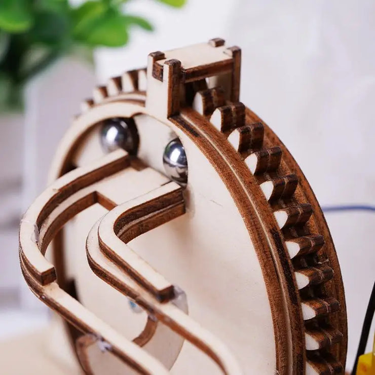 3D Wooden Marble Run Set – DIY Assembly Mechanical Model Kit