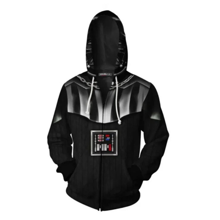 R2-D2 Cosplay Hoodie – Robot Sweatshirt with Zipper, Inspired by Darth Vader and Stormtrooper for Men and Women