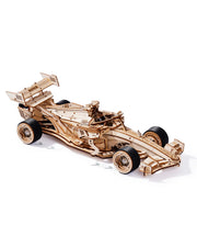 Robotime ROKR 3D Wooden Racing Car Puzzle – DIY Mechanical Model Kit with Roaring Engine and 8-10m Forward Movement for Adults & Teens