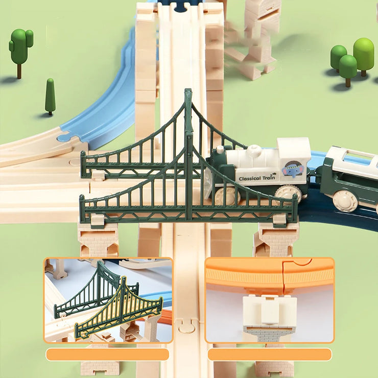 DIY Rail Train Puzzle Set – Assembled Building Block Track Toy for Kids