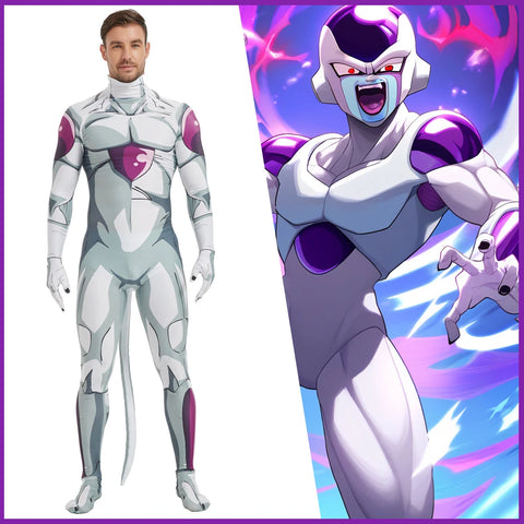Dragon Ball Frieza Cosplay Spandex Zentai Jumpsuit Outfit
