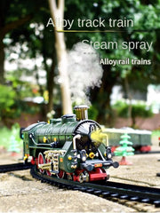 Classic Electric Train Set – Retro Steam Locomotive with Alloy Engine and Tracks for Kids