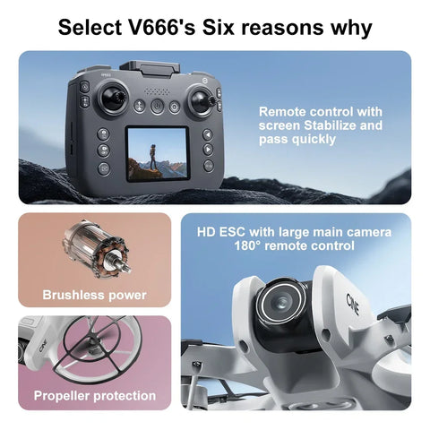 Xiaomi Mijia MINI V666 Drone 4K Professional WIFI 5G Dron Obstacle Avoidance Brushless Altitude Headless Mode RC Quadcopter Toys
