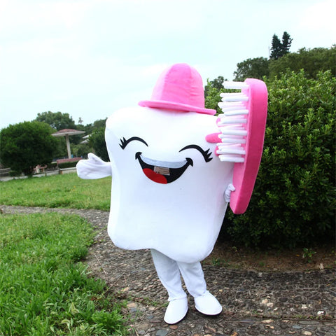 Tooth Mascot Costume – Dental Care Cosplay for Health Education, Advertising & Role Play Events