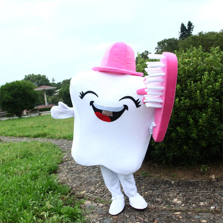 Tooth Mascot Costume – Dental Care Cosplay for Health Education, Advertising & Role Play Events