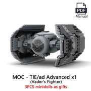 453PCS MOC TIE/ad Advanced x1 – Darth Vader’s Starfighter Building Block Model Kit