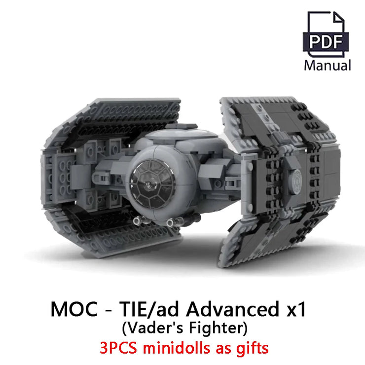 453PCS MOC TIE/ad Advanced x1 – Darth Vader’s Starfighter Building Block Model Kit