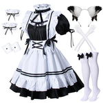 Black and White Lolita Maid Costume – Cute French Apron Dress Uniform for Cafe, Parties, and Cosplay