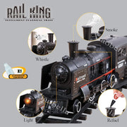 Electric Classic Passenger Train Set – Battery-Operated Steam Locomotive with Smoke and Sound Simulation